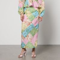 kitri laurel toile de jouy lyocell-blend skirt - uk 6