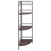 estanteria rinconera de madera y metal negra 50x36x126