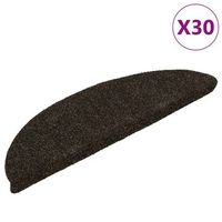 felpudos autoadhesivos para escaleras 30 piezas 56 x 17 x 3 cm marron oscuro semicirculares