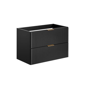 Mueble bajo lavabo 80cm tableros de melamina y mdf negro mate