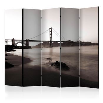 Biombo - San Francisco: Golden Gate Bridge In Black And White Ii (225x172 Cm)