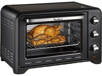 Mini horno - Moulinex OX4648 OPTIMO, 1600 W, Capacidad 33 L, Hasta 240°C, 6 modos de cocción, Temporizador 120 min., Accesorios incluidos, Negro