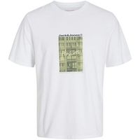 jack  jones camiseta 12268180 jcoalpha print tee ss crew neck fst bright white para hombre