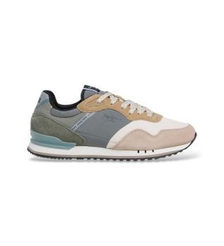 Pepe Jeans para hombre. PMS400031 Zapatillas London Mind verde, beige (46), Plano, Cordones, Casual