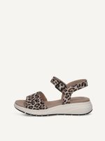caprice sandal beige made of leather without heel size 40