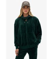 superdry para mujer w2012544a sudadera country club velour ziphood verde l casual poliester