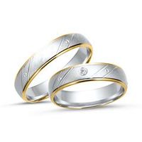 alianzas 8 quilates oro blanco amarillo con diamante