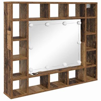 Armario Con Espejo Madera Envejecida 91 X 15 X 76,5 Cm