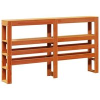 cabecerocabecero camapanel de cabecera con estantes madera maciza pino marron 140 cm