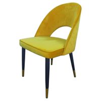 silla de comedor de terciopelo dorado