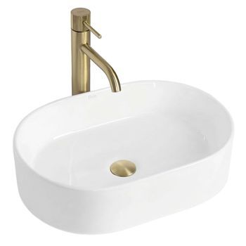 Lavabo Sobre Encimera Rea Nadia 46 Ovalado, White 46 X 32 X 12 Cm