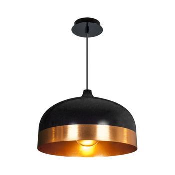 Lámpara De Techo Edison Lumit 60w Altura Regulable Negro/oro Ø33 Cm