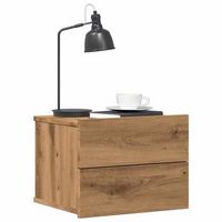 mesita de noche de pared - dormitorio - madera de ingenieria - roble artisan 40x32x30cm
