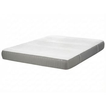 Colchón De Espuma Viscoelástica Duro Con Funda Extraíble De Poliéster Blanco Y Gris 180 X 200 Cm Whisper