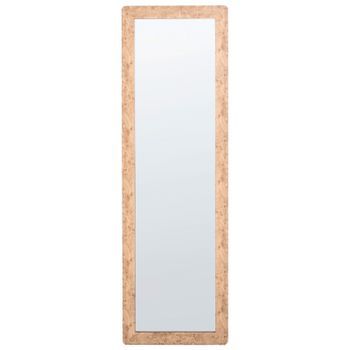Espejo De Pared De Estilo Moderno De Mediados De Siglo Marco De Mdf Decorativo Marrón Claro Galan
