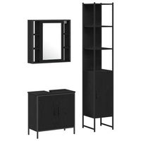 unidades de tocador de bano 3 uds negro 33 x 33 x 1855 cm vidaxl