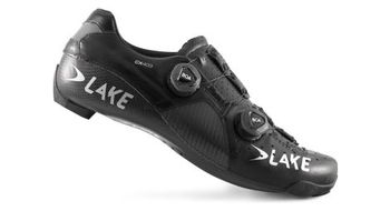 Zapatillas de carretera lake cx403 x negro   plata   modelo horma ancha