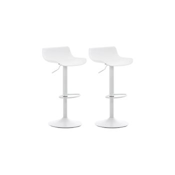 Set de 2 Taburetes de bar regulable en Plástico Blanco