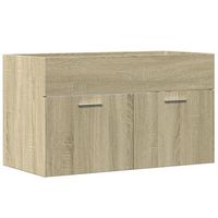 armario de lavabo  mueble de lavabo de bano madera roble sonoma 90x385x46 cm