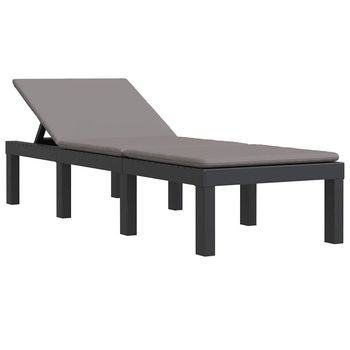 Tumbona Con Cojines Pp Gris Antracita Vidaxl