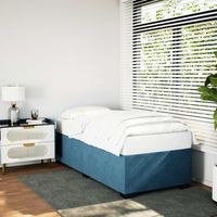 cama individual  cama de adulto  estructura de cama de terciopelo azul 100x200 cm cfw338843