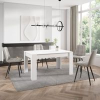 mesa comedor efecto madera blanco 140x90x76cm