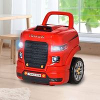 motor de tractor para ninos de 3 anos con 61 piezas rojo homcom