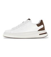 guess para hombre fmfealell12 zapatillas elba blanco marron 43 piel plano cordones casual