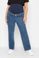 bump it up maternity vaqueros azules de pata ancha