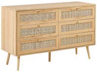 comoda de 6 cajones  ratan marron claro