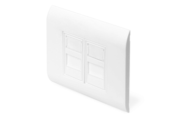 PANEL FRONTAL PARA TOMAS KEYSTONE 2X RJ45 CUBIERTA ANTIPOLVO 80X80 MM + 2X INSERTO MODULAR DE 22 5 MM RAL 9003
