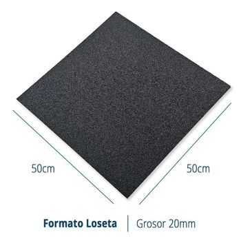 Loseta De Caucho Negra 50x50cmx20mm (4ud) Densidad Premium, Resistente. Uso Deportivo. - Pavimentos Arquiservi®