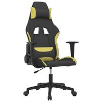 silla gaming de masaje tela negro y verde claro vidaxl