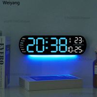 reloj de pared digital con pantalla led grande indicador de temperatura y humedad reloj despertador electronico decoracion creativa para el hogar control remoto