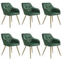 6 sillas de comedor aterciopeladas 58 x 62 x 82 cm verde oscurooro