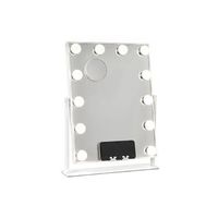 espejo de tocador hollywood 12 bombillas led 3 tonos de luz intensidad regulable inclinacion 360 innovagoods