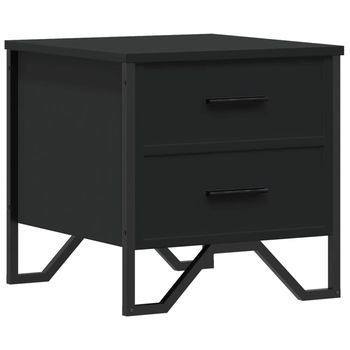 Mesita De Noche Madera De Ingeniería Negra 40x41x40 Cm Vidaxl
