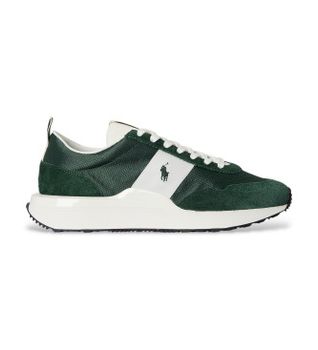 Polo Ralph Lauren para hombre. 809P07284001 Zapatillas de Piel Train 89 verde (45), Plano, Cordones, Casual