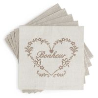 set de 20 servilletas de papel beige 17x17 cm