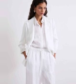 Marella para mujer. 2613041074200 Blazer de lino puro Mlssauna blanco (38), Casual