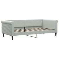 sofa cama  cama individual  cama para adultos terciopelo gris claro 90x190 cm