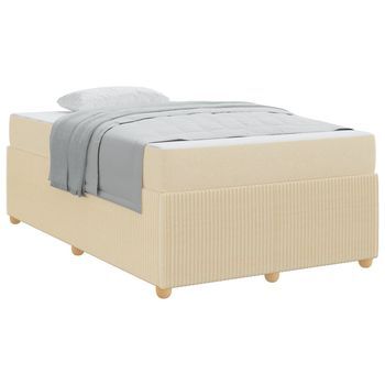 Estructura De Cama Crema 120 X 200 Cm Tela Vidaxl