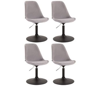 Set de 4 sillas lounge maverick en terciopelo gris 57x48x76 cm