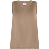 deha camiseta tirantes flared satin front top para mujer