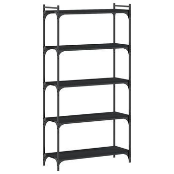 Estantería | Librería | Armario De Libros De 5 Estantes Madera De Ingeniería Negro 80x30x154 Cm