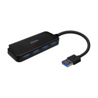 hub usb aisens a106-0713 4 puertos usb 30 tipo a 5gbps ultradelgado negro 15cm