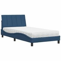 cama con colchon hanko tela azul 100x200 cm vidaxl