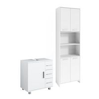 conjunto de muebles de bano maris 2 piezas con mueble alto y mueble bajo lavabo vicco