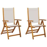 2 uds sillas de jardin  silla de exterior  sillon jardin plegables madera maciza acacia textileno