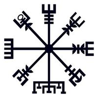 decoracion pared de metal vegvisir negro 60x60 cm